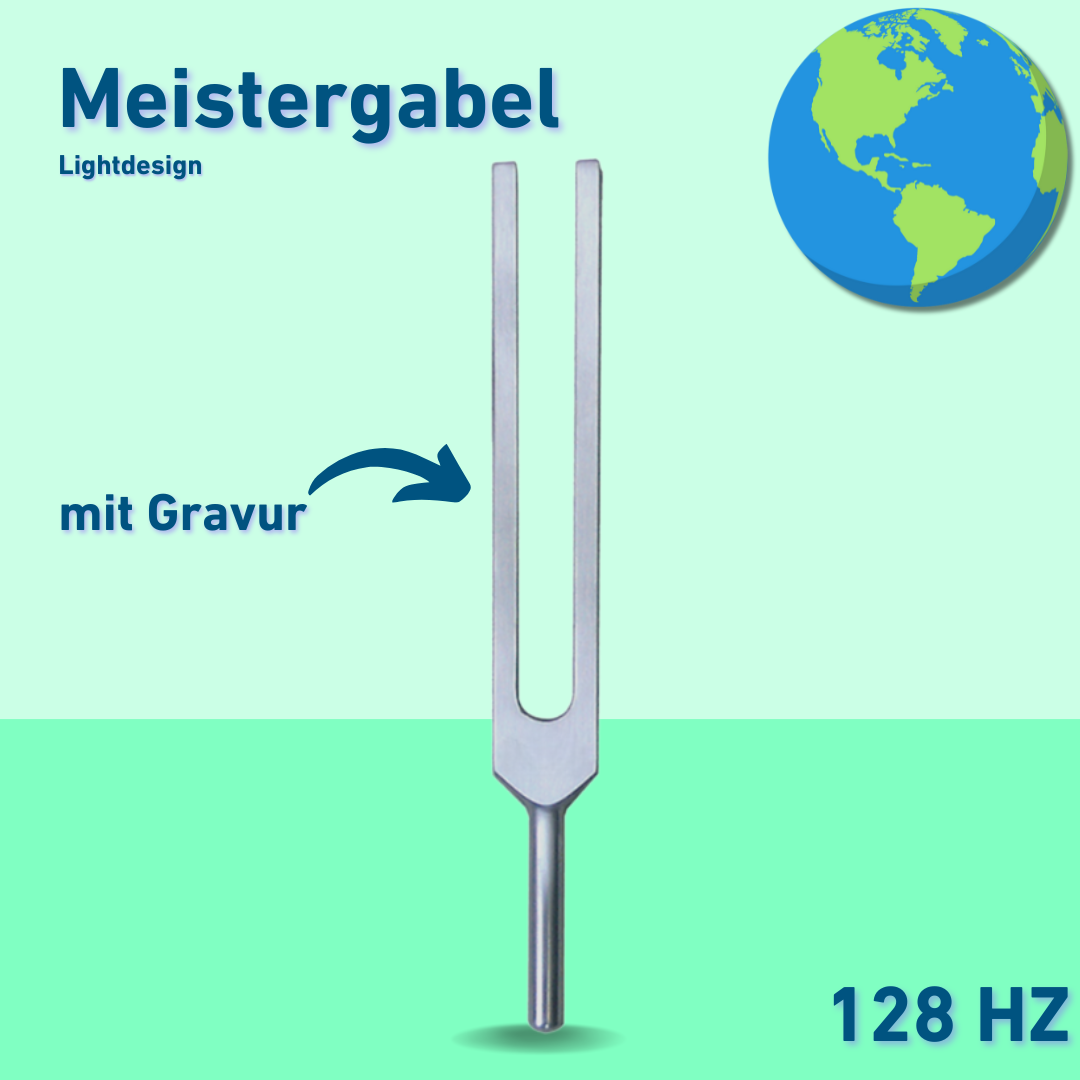 Gravur: Stimmgabel Meistergabel Lightdesign 128 Hz | Art.-Nr. 128/Alu