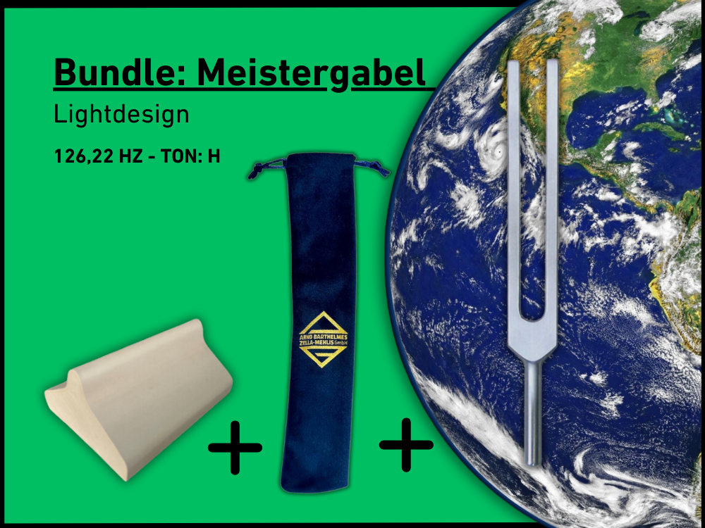 Bundle: Stimmgabel Meistergabel Lightdesign 128 Hz | Art.-Nr. 128/Alu