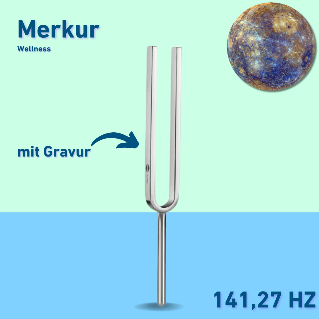 Gravur: Stimmgabel Merkur Wellness 141,27 Hz | Art.-Nr. KO 141/7-Gravur