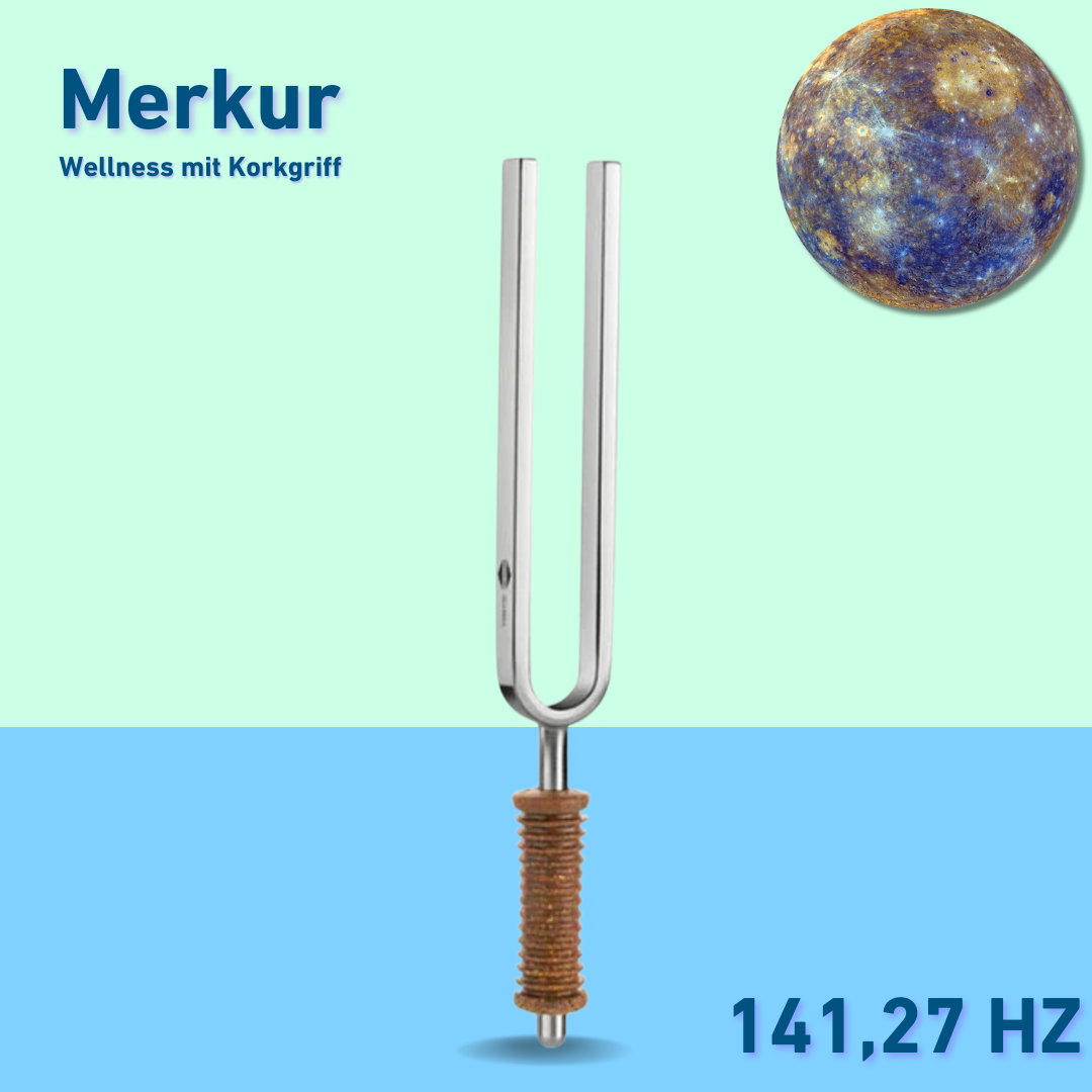 Stimmgabel Merkur Wellness mit Korkgriff 141,27 Hz | Art.-Nr. KO 141/7-K