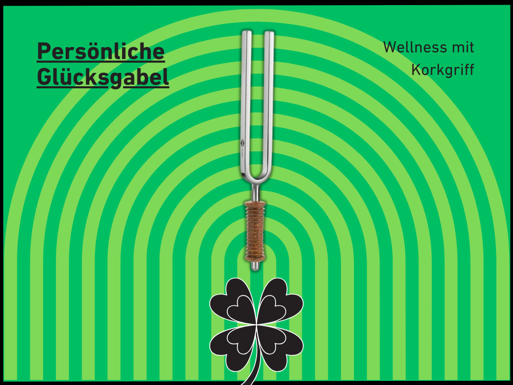 Persönliche Glücksgabel Wellness mit Korkgriff