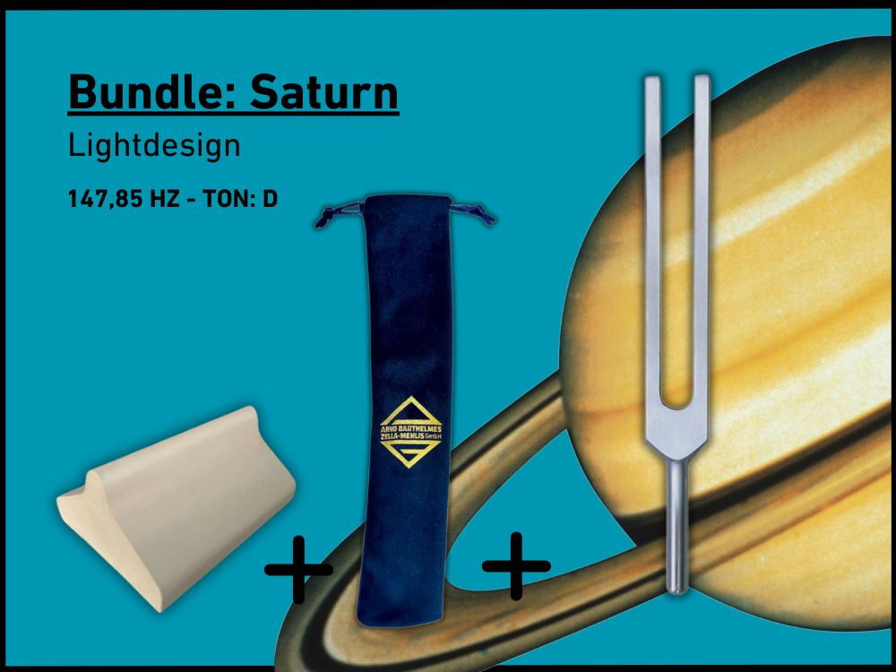 Bundle: Stimmgabel Saturn Lightdesign 147,85 Hz | Art.-Nr. KO 147/Alu