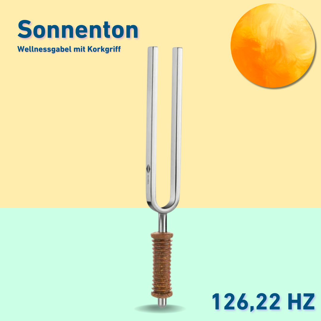 Stimmgabel Sonnenton Wellness mit Korkgriff 126,22 Hz | Art.-Nr. KO 126/7-K