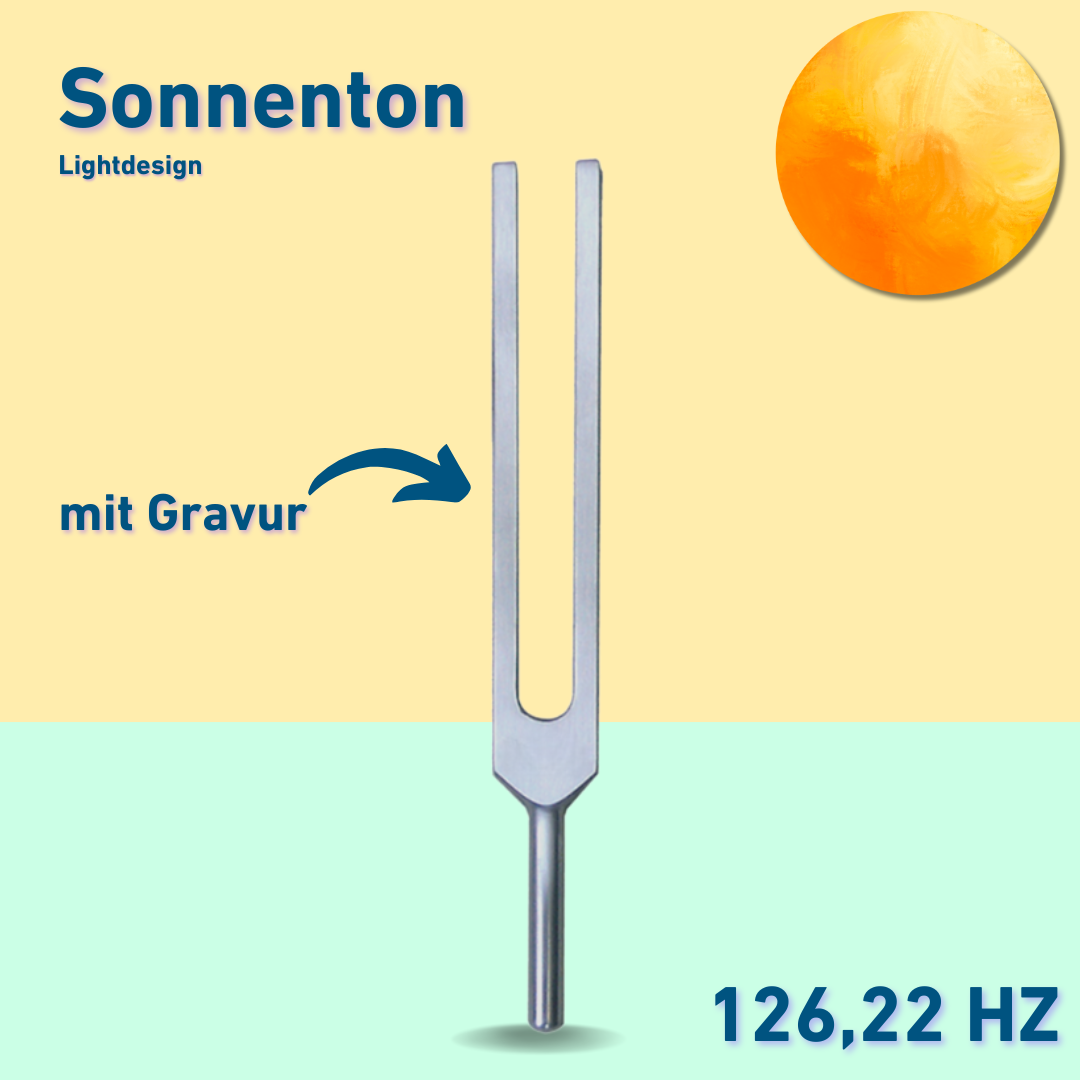 Stimmgabel Sonnenton Lightdesign 126,22 Hz | Art.-Nr. KO 126/Alu-Gravur