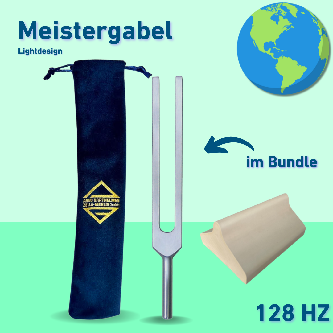 Bundle: Stimmgabel Meistergabel Lightdesign 128 Hz | Art.-Nr. 128/Alu