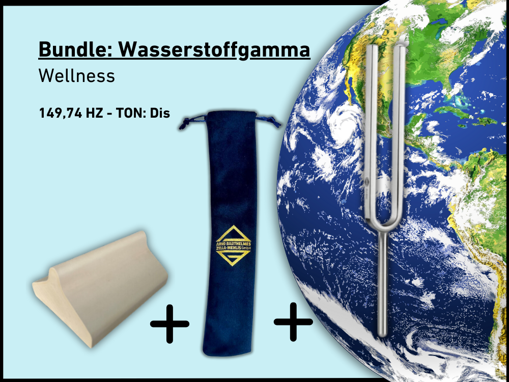 Bundle: Stimmgabel Wasserstoffgamma Wellness 157,04 Hz | Art.-Nr. KO 157/7