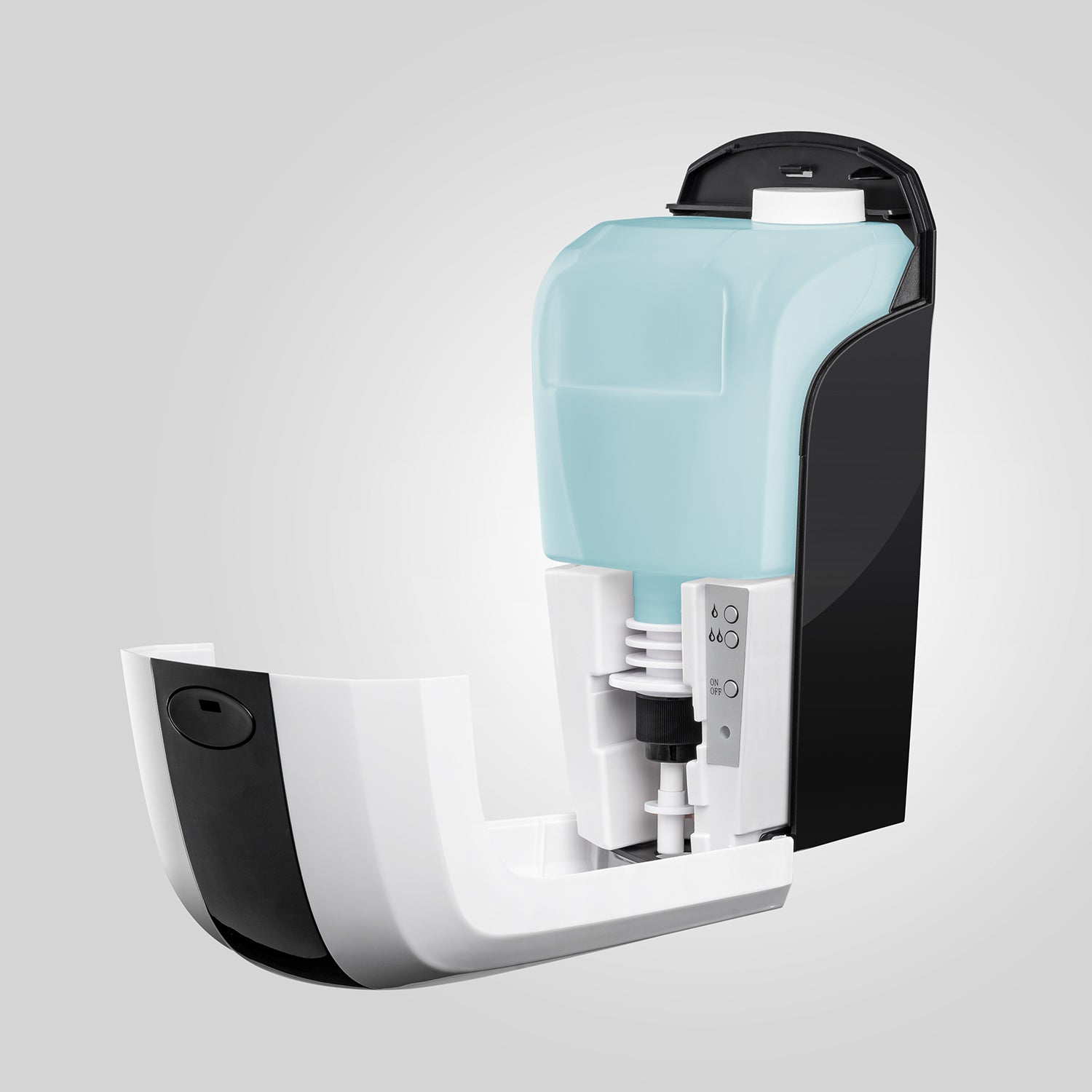 Sensor soap dispenser for wall mounting including mounting material, automatic, contactless