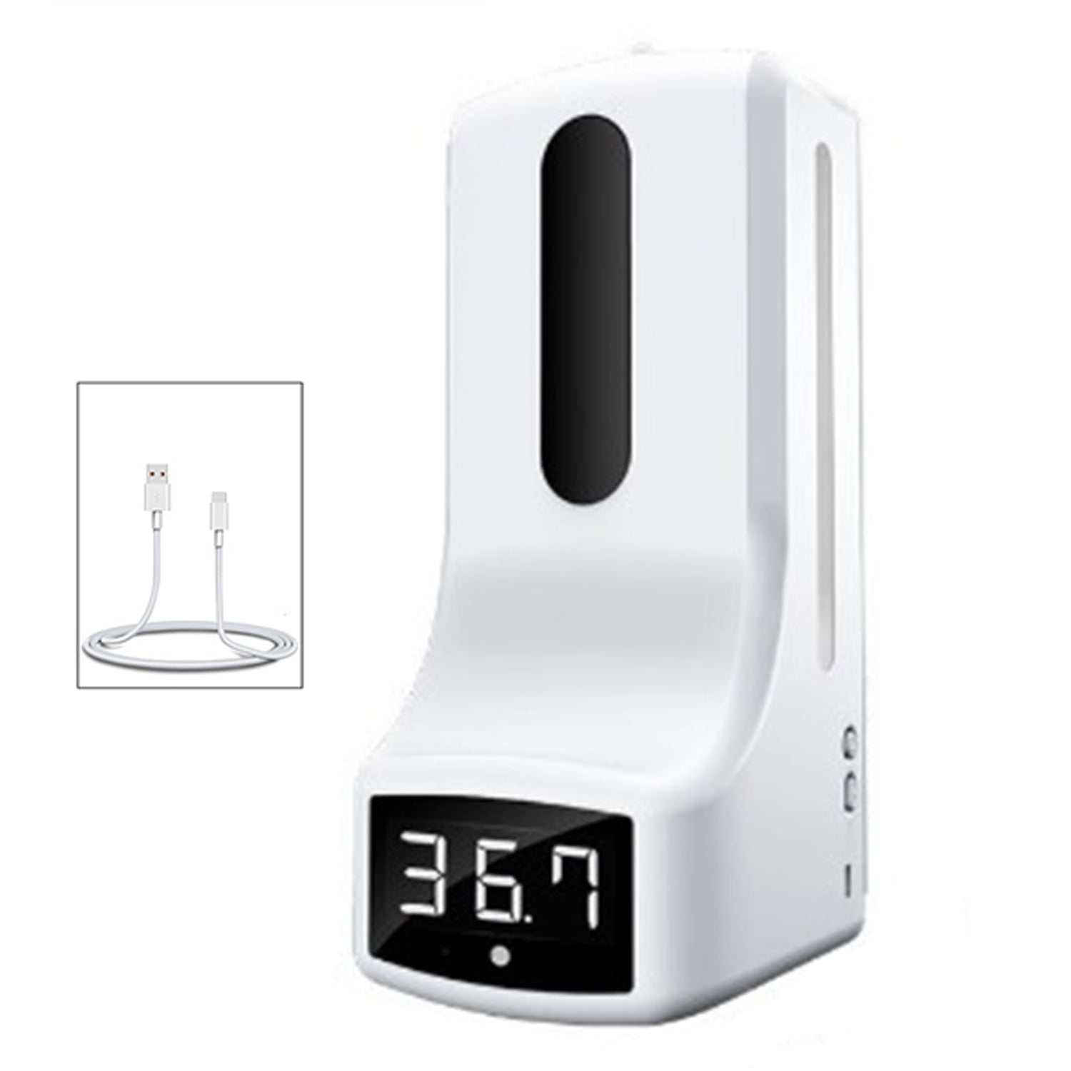 2 in 1 disinfectant dispenser with thermometer